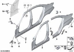 BODY-SIDE FRAME diagram for BMW 3 Series F30 LCI 340i
