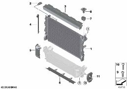 Elem. di fiss. radiatore diagram for BMW 5 Series G30 LCI 520i