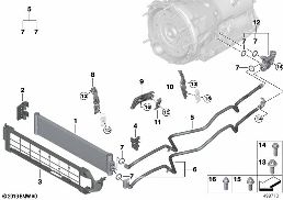 Radiatore olio cambio/Tub.radiat.olio diagram for BMW 5 Series G30 LCI 520i
