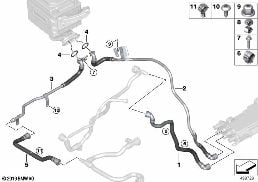 COOLING CIRCUIT, E-MOTOR ELECTRONICS diagram for BMW 3 Series G20 Sedan LCI 330e