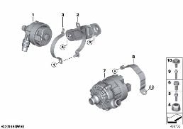 ELECTRIC WATER PUMP / MOUNT diagram for BMW 5 Series G30 LCI 545eX