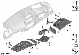 MOUNTING PARTS, I-PANEL, BOTTOM diagram for BMW 8 Series G14 Convertible 840dX