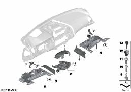 MOUNTING PARTS, I-PANEL, BOTTOM diagram for BMW 8 Series G14 Convertible 840dX