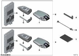 BMW DISPLAY KEY / SET RADIO R/C W/ BDC diagram for BMW 7 Series G12 LCI 730Li