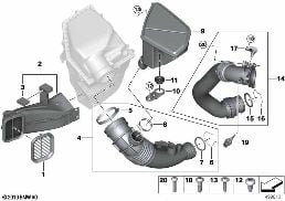 ท่ออากาศ diagram for BMW X5L G18 X5 30LiX