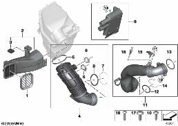 空氣導管 diagram for BMW X3 G01 M40iX