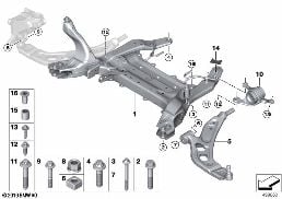 FRONT AXLE SUPPORT/WISHBONE diagram for BMW X2 F39 M35iX