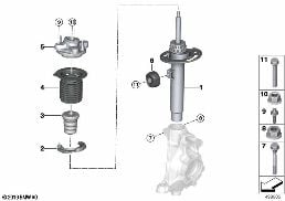 Federbein voor aanbouwdelen diagram for BMW 3 Series G28 Sedan LCI 320Li