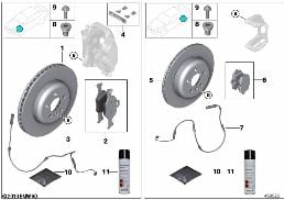 BRAKE SERVICE diagram for BMW 3 Series G21 Touring 330e