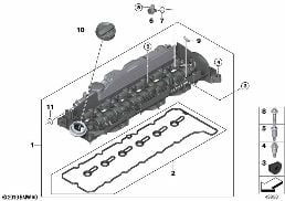 CYLINDER HEAD COVER/MOUNTING PARTS diagram for BMW X7 G07 M50dX