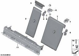 SEAT, REAR, BACKREST TRIM COVERS diagram for BMW X6 F16 35iX