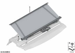 SUN BLIND, REAR WINDOW SHELF diagram for BMW 8 Series F93 M8 Gran Coupe M8
