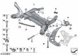 FRONT AXLE SUPPORT/WISHBONE diagram for BMW 2 Series F44 Gran Coupé 220iX