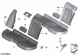 SEAT, REAR, UPHLSTRY/COVER, LOAD-THROUGH diagram for BMW 1 Series F40 120dX