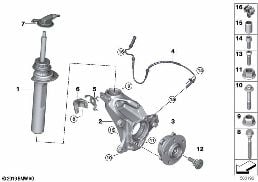 STRUT FRONT VDC / MOUNTING PARTS diagram for BMW 2 Series F44 Gran Coupé 220iX