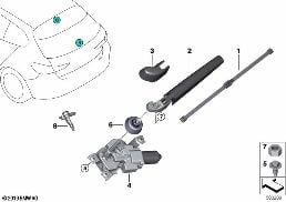 SINGLE PARTS FOR REAR WINDOW WIPER diagram for BMW 1 Series F40 M135iX