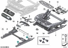 SEAT, FRONT, SEAT FRAME diagram for BMW X5 F15 30dX