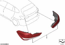 CONVERSION, TAILLAMPS, FACELIFT diagram for BMW X1 F48 20dX