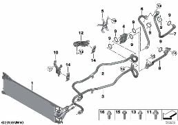 Växellådsoljekylare/oljekylarledning diagram for BMW X5 G05 45eX