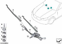SINGLE WIPER PARTS diagram for BMW 5 Series G38 530Le