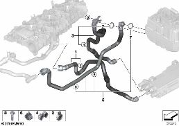 Kylsystem elmotorelektronik diagram for BMW X5 G05 45eX
