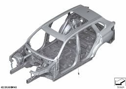 BODY SKELETON diagram for BMW X7 G07 LCI 40iX