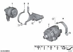 elektrisk kylvätskepump diagram for BMW X5 G05 45eX