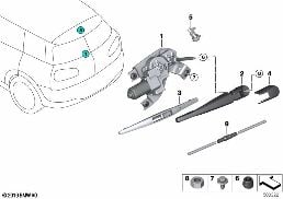 Münferit parçalar, Arka cam yıkama sis. diagram for BMW MINI Clubman F54 One