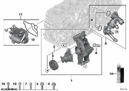 COOLING SYSTEM - COOLANT PUMP/THERMOSTAT diagram for BMW X7 G07 M50dX