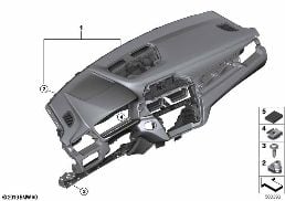 Bekleding instrumentenpaneel diagram for BMW X1L F49 LCI X1 25Li