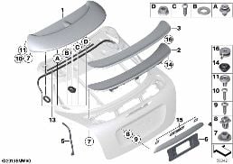 MOUNTING PARTS, TRUNK LID