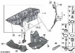 Coppa dell'olio/indica.d.livello del.oli diagram for BMW X6 F16 40dX