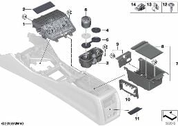 STORAGE TRAY, CENTER CONSOLE diagram for BMW 3 Series G20 Sedan 330d