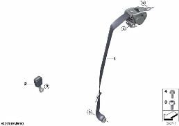 SAFETY BELT REAR diagram for BMW 8 Series G15 Coupé 840dX
