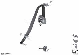 SAFETY BELT REAR diagram for BMW 8 Series G14 Convertible 840dX