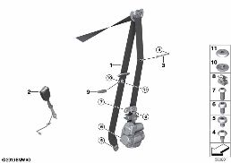 SAFETY BELT, REMA, FRONT diagram for BMW 3 Series G28 Sedan 330LiX