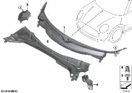 Döşeme Rüzgar paneli Dış diagram for BMW MINI Clubman F54 One