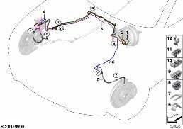 BRAKE PIPE, FRONT diagram for BMW X5 F15 25d