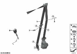 SAFETY BELT FRONT diagram for BMW 3 Series G80 M3 M3