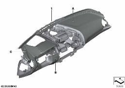 INDIVIDUAL OPTION DASHBOARD FULL LEATHER diagram for BMW 8 Series F91 M8 Convertible M8
