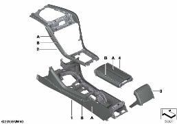 INDIVIDUAL OPTION CENTER CONSOLE LEATHER diagram for BMW 8 Series F91 M8 Convertible M8