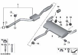EXHAUST SYSTEM, REAR diagram for BMW X3 G01 LCI 20iX