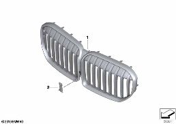 Adornos exteriores / listón de adorno diagram for BMW 7 Series G12 LCI 730LdX