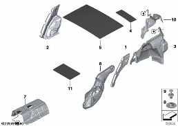 Insonorizzazione posteriore diagram for BMW X2 F39 25iX