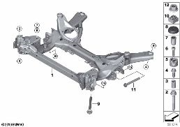 балка переднего моста diagram for BMW 3 Series G21 Tуринг LCI 330e