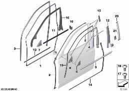 Caches et joints porte avant diagram for BMW Rolls-Royce Phantom RR11 Phantom