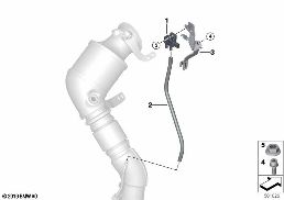 Ottopartikelfiltersensorik/Anbauteile diagram for BMW X5 M F95 X5 M
