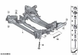 FRONT AXLE SUPPORT, 4-WHEEL diagram for BMW 3 Series G21 Touring 320dX