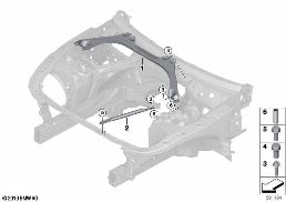 Raidisseur carrosserie bloc avant diagram for BMW 6 Series G32 GT 630i