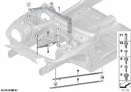 REINFORCEMENT FOR BODY, FRONT diagram for BMW 8 Series G14 Convertible 840dX